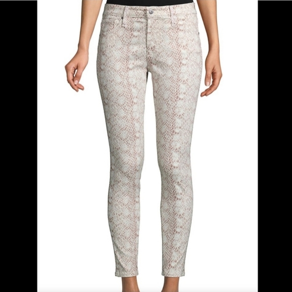 AG Adriano Goldchmied The Farrah Skinny Ankle Snakeskin Print SZ 26 R - Picture 1 of 11